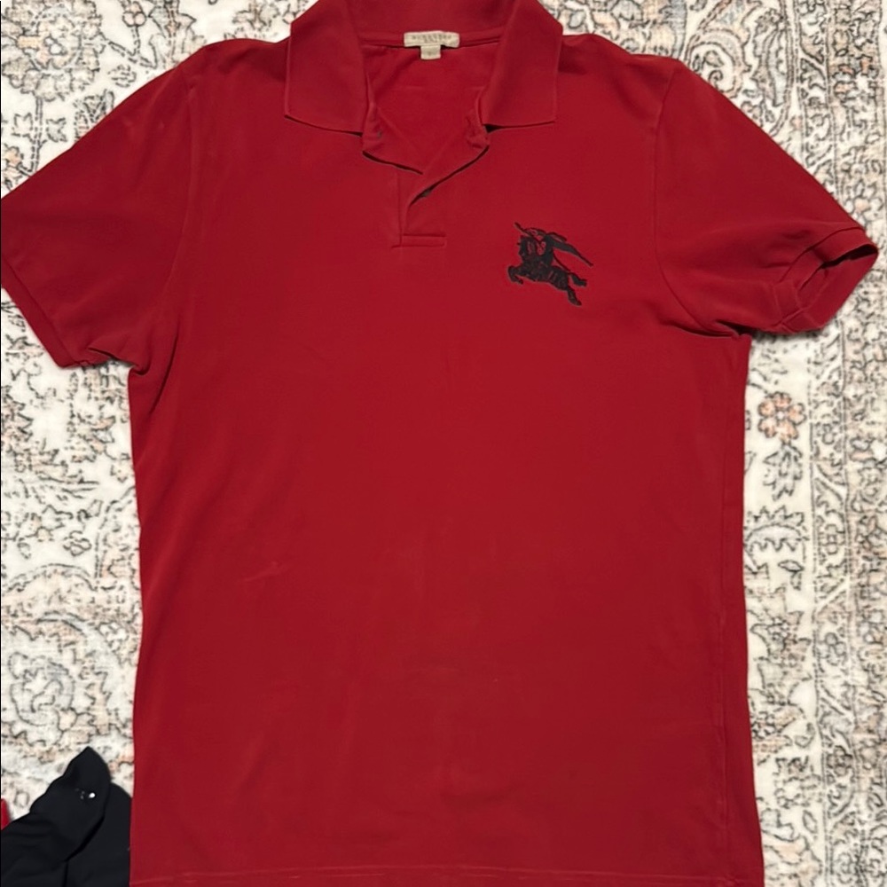 Burberry Red Polo Shirt Classic Design
